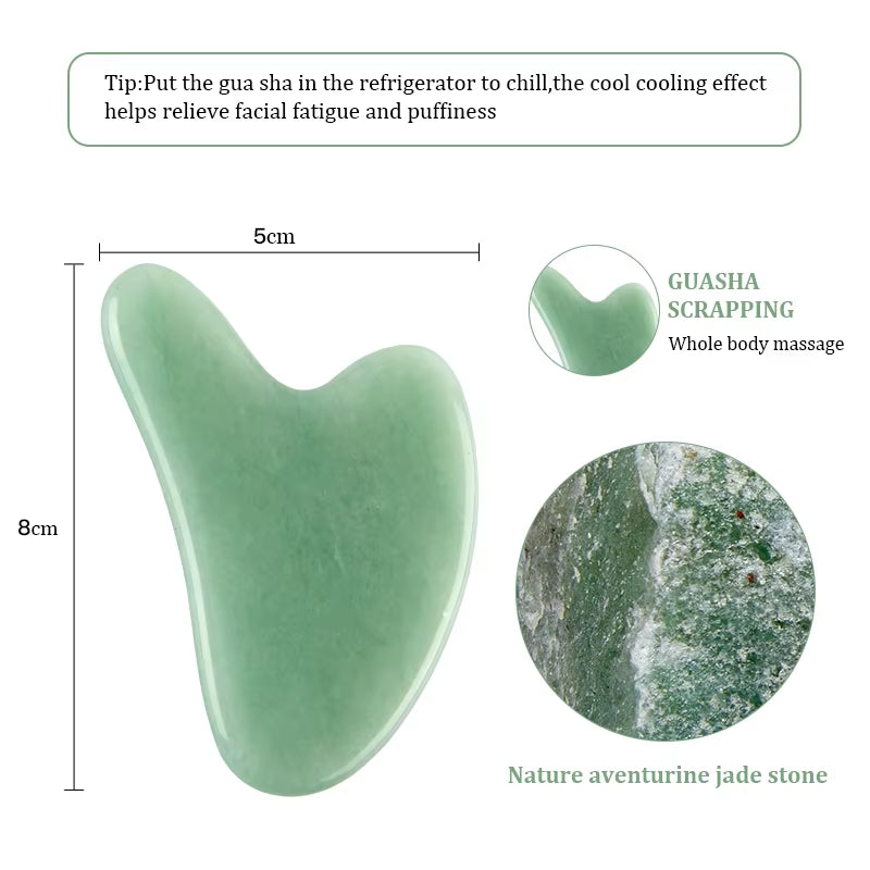 Natural Rose Jade Gua Sha Gouache Scraper Massager for Face Body Facial Skin Lifting Wrinkle Remove Beauty SPA Care Tools