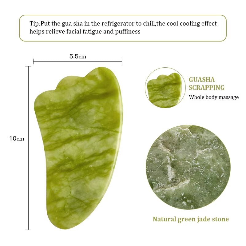 Natural Rose Jade Gua Sha Gouache Scraper Massager for Face Body Facial Skin Lifting Wrinkle Remove Beauty SPA Care Tools